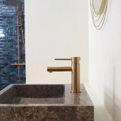 Essebagno Mitigeur lavabo bas cuivre brossé Luisa