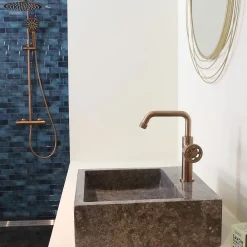 Essebagno Mitigeur lavabo bas cuivre brossé Indus