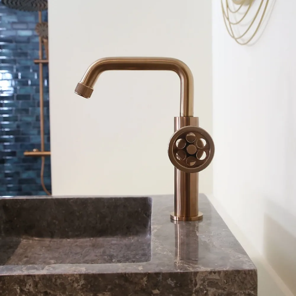 Essebagno Mitigeur lavabo bas cuivre brossé Indus