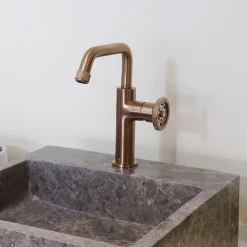 Essebagno Mitigeur lavabo bas cuivre brossé Indus