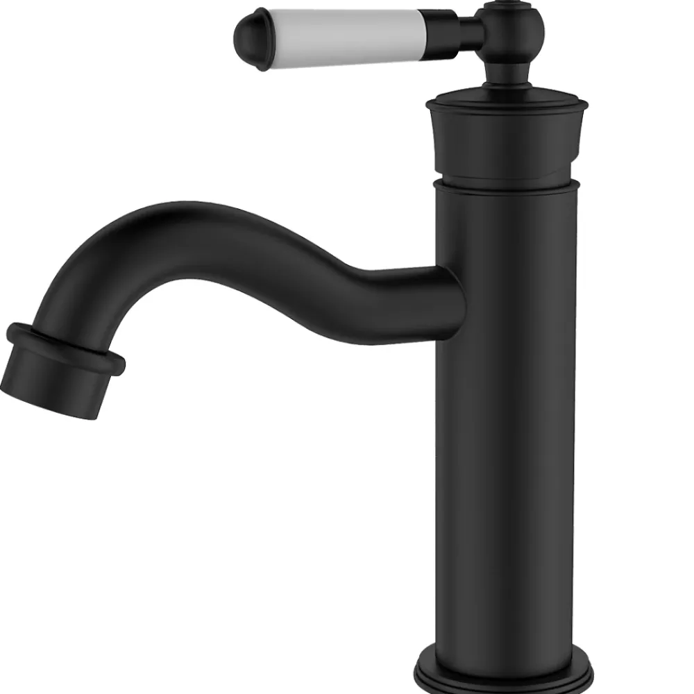Robinet Lavabo Et Vasque|Essebagno Mitigeur lavabo bas noir Leeds