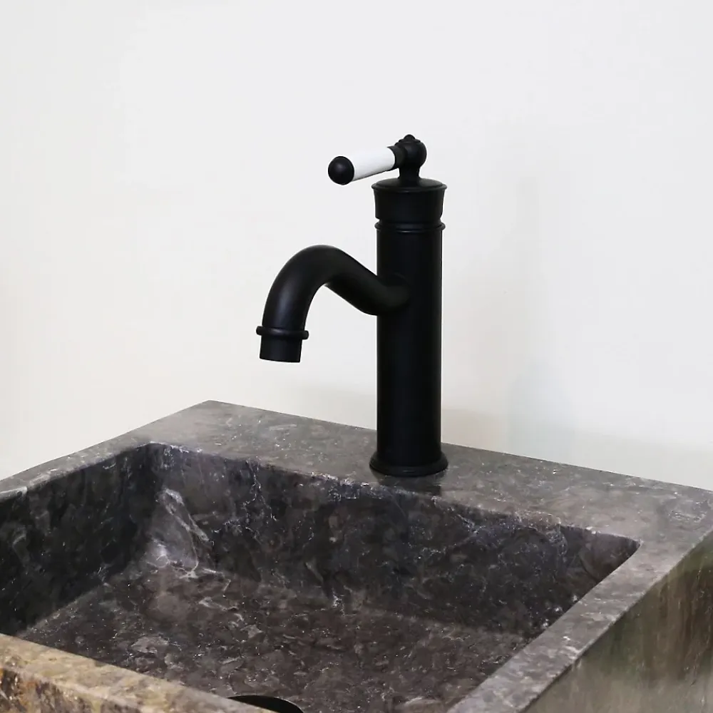 Robinet Lavabo Et Vasque|Essebagno Mitigeur lavabo bas noir Leeds