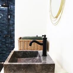 Robinet Lavabo Et Vasque|Essebagno Mitigeur lavabo bas noir Leeds