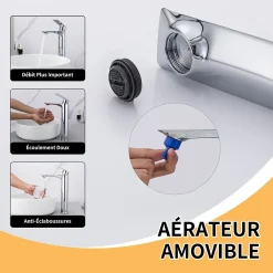 Homelody Mitigeur Lavabo Chromé Bec Haut Monocommande Robinet de Lavabo Eau Chaude et Froide pour Vasque à Poser Salle de Bain