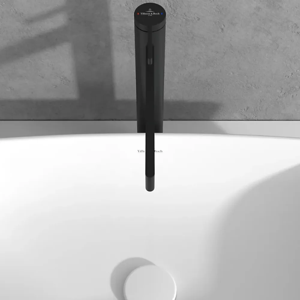 Villeroy & Boch Mitigeur lavabo droit surélevé VILLEROY ET BOCH Dawn sans tirette Noir mat