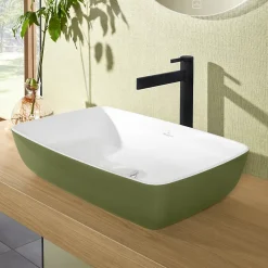 Villeroy & Boch Mitigeur lavabo droit surélevé VILLEROY ET BOCH Dawn sans tirette Noir mat