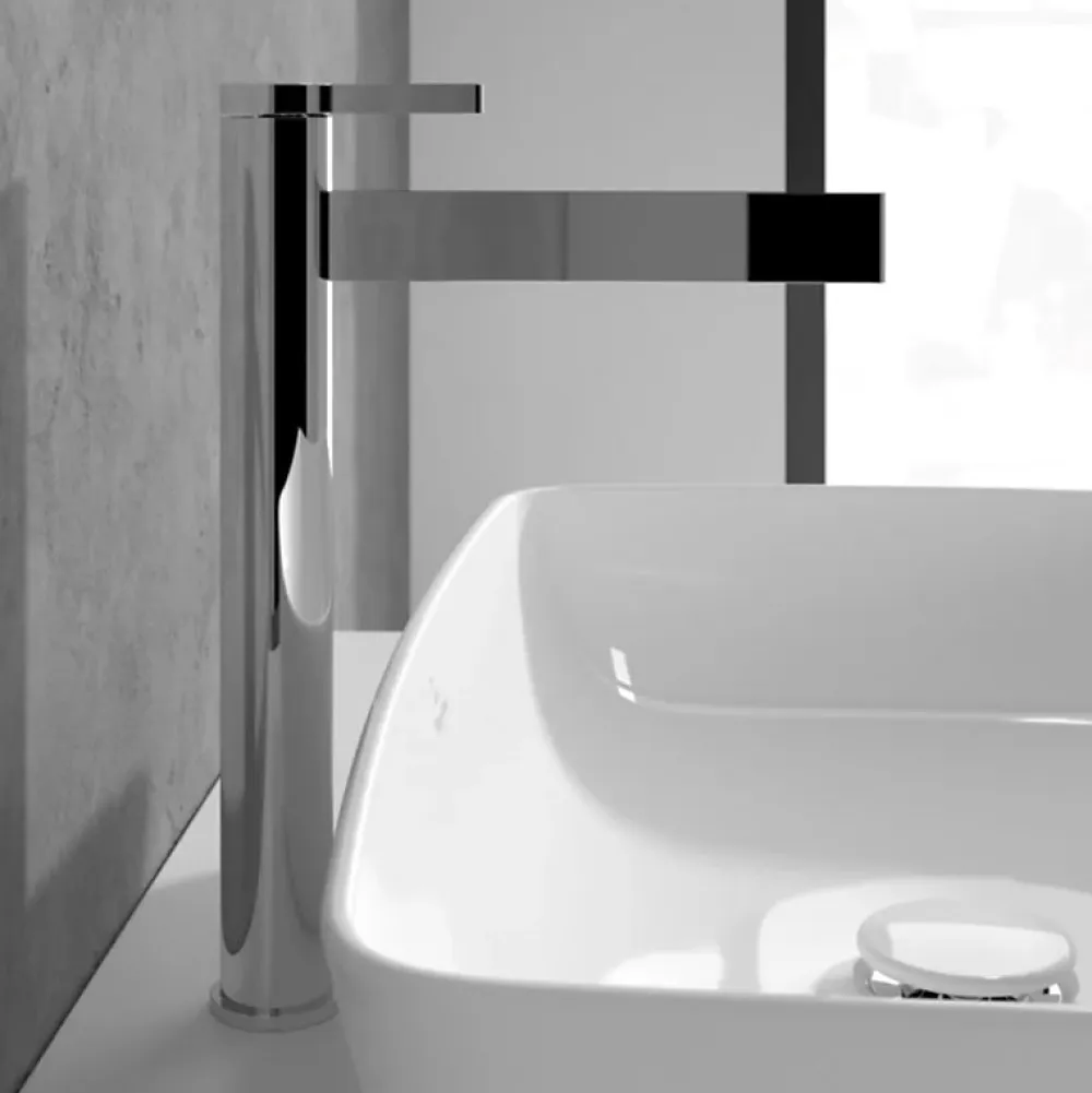 Accessoire De Robinet|Villeroy & Boch Mitigeur lavabo droit surélevé VILLEROY ET BOCH Dawn sans tirette Chrome