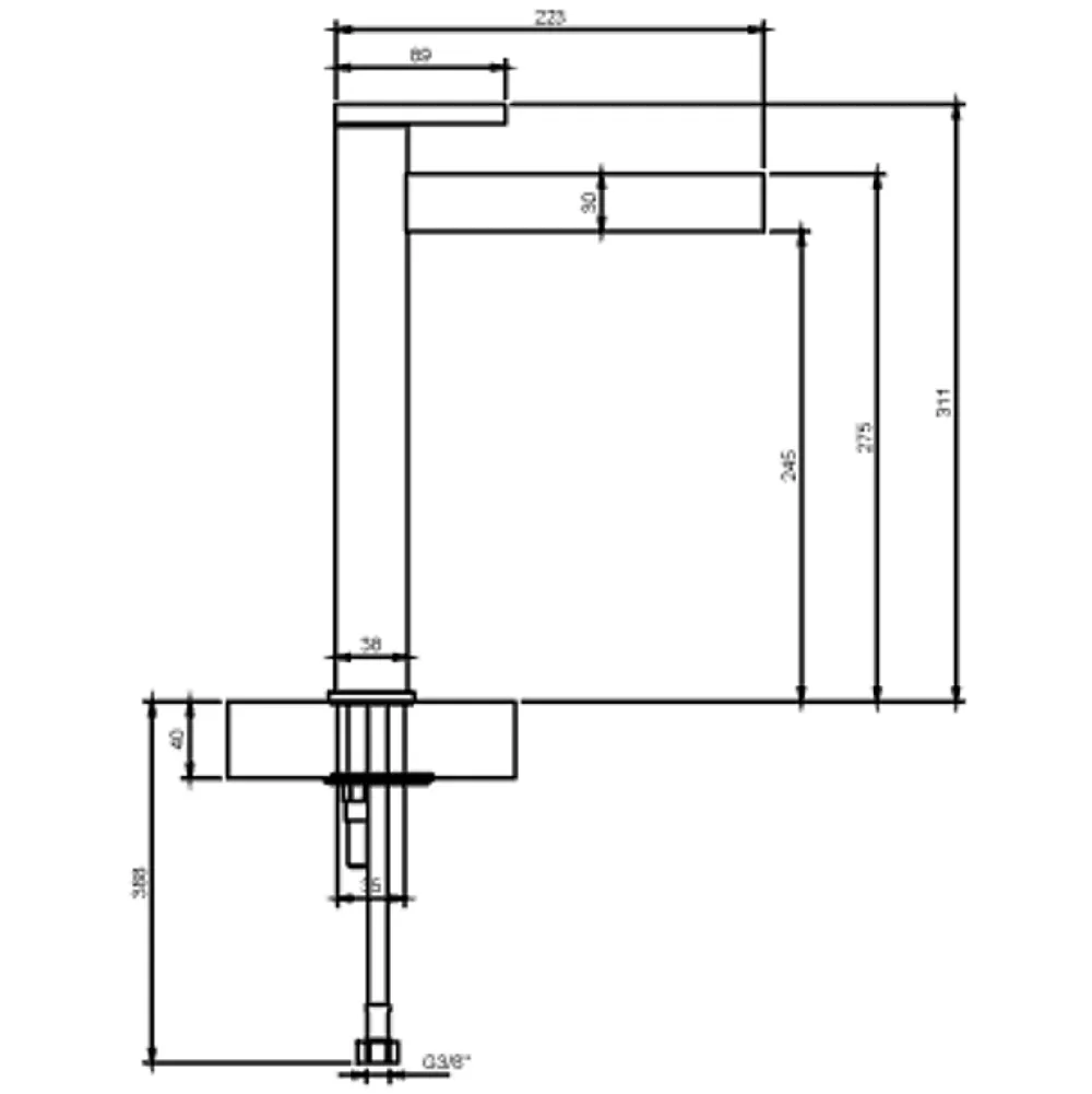 Accessoire De Robinet|Villeroy & Boch Mitigeur lavabo droit surélevé VILLEROY ET BOCH Dawn sans tirette Chrome