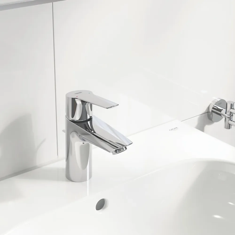 Robinet Lavabo Et Vasque|Grohe Mitigeur lavabo Quickfix Start 2021 avec tirette et vidage chromé taille S