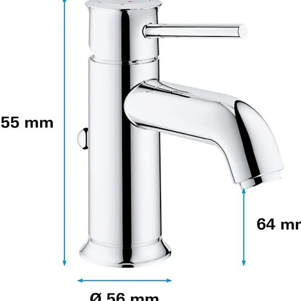 Robinet Lavabo Et Vasque|Grohe Mitigeur lavabo Start Classic - Tirette de vidage - Économie d'eau - Garantie 5 ans