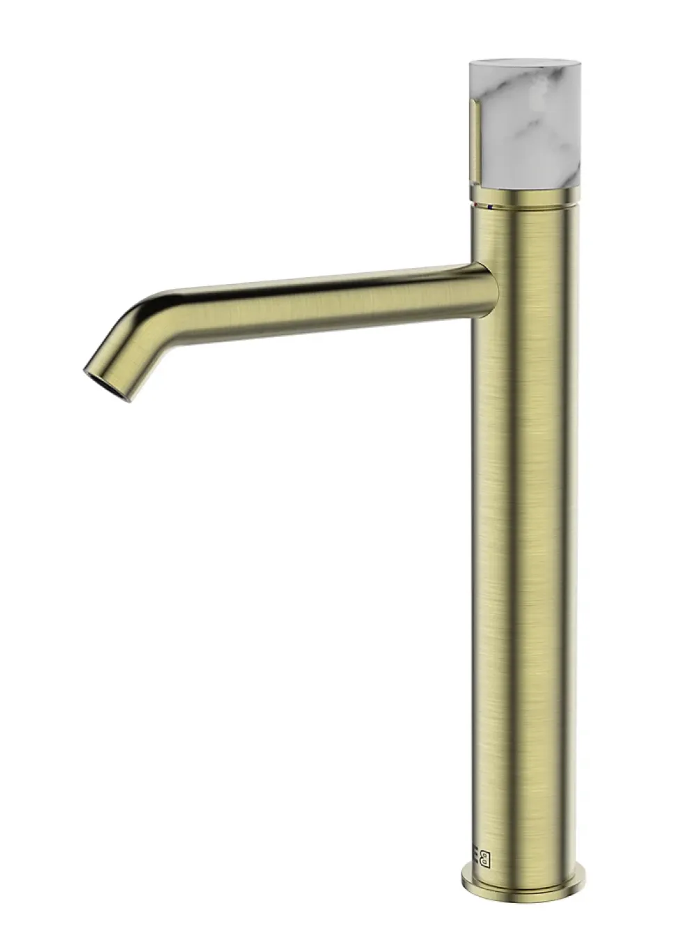 Robinet Lavabo Et Vasque|Essebagno Mitigeur lavabo haut avec vidage en laiton doré et marbre blanc, Manopola