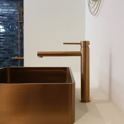 Robinet Lavabo Et Vasque|Essebagno Mitigeur lavabo haut cuivre brossé Luisa