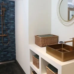 Robinet Lavabo Et Vasque|Essebagno Mitigeur lavabo haut cuivre brossé Luisa