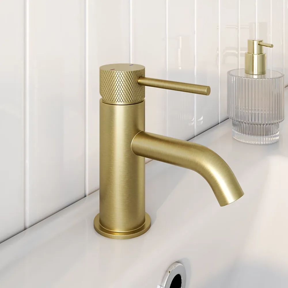 GoodHome Mitigeur lavabo mécanique M, doré, Owens
