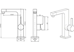 Essebagno Mitigeur lavabo noir chromé Short