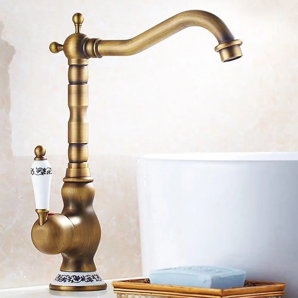 Valaz Mitigeur lavabo rehausse retro FLORINA or ancien
