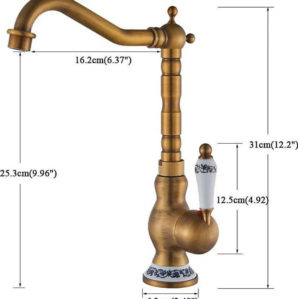 Valaz Mitigeur lavabo rehausse retro FLORINA or ancien