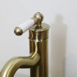 Essebagno Mitigeur lavabo rétro bas or brossé Leeds