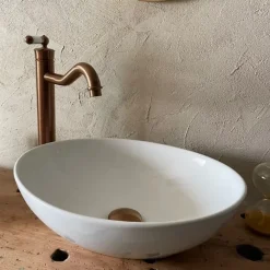Robinet Lavabo Et Vasque|Essebagno Mitigeur lavabo rétro haut cuivre brossé Leeds