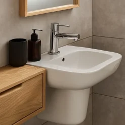 Essebagno Mitigeur lave mains chrome eau chaude et froide Picolo