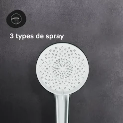 Robinet De Baignoire|Am.Pm Europe Mitigeur mécanique de baignoire avec douchette et support Robinet Salle de Bain Chromé, FXA15000 X-Joy AM.PM