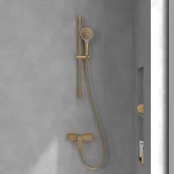 Colonne De Douche Mécanique|Villeroy & Boch Mitigeur mécanique douche VILLEROY ET BOCH Architectura Square + Ensemble de douche Verve Showers 3 jets Or brossé