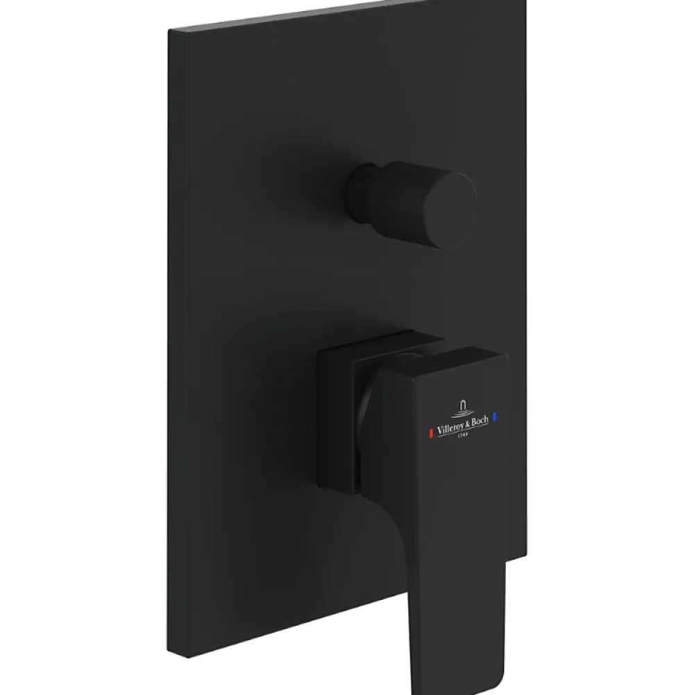 Robinet De Douche|Villeroy & Boch Mitigeur mécanique encastré avec inverseur VILLEROY ET BOCH Architectura Square Noir mat