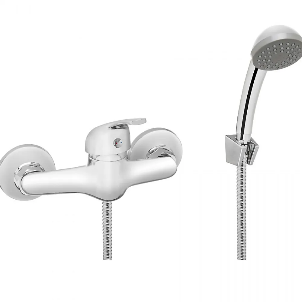 Invena Mitigeur Mural Chrome Salle De Bains Ensemble De Douche Avec Poignee