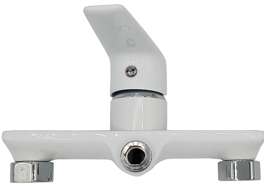 Robinet De Baignoire|Invena Mitigeur Mural Elegant Monocommande Blanc/chrome Salle De Bains Douche