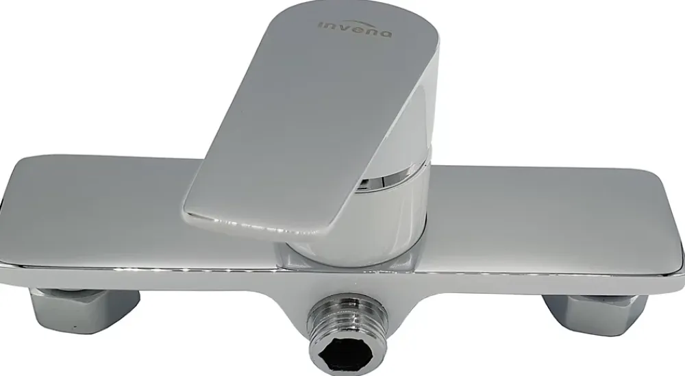 Robinet De Baignoire|Invena Mitigeur Mural Elegant Monocommande Blanc/chrome Salle De Bains Douche