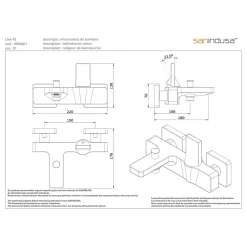 Robinet De Baignoire|Sanindusa Mitigeur mural pour baignoire design plat épuré fonction douche Line 42 blanc et chrome livré avec rosaces de finition