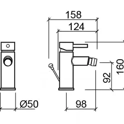 Robinet De Bidet|Sanindusa Mitigeur pour bidet à mousseur orientable Alfa New Icone chromé livré avec vidage à tirette