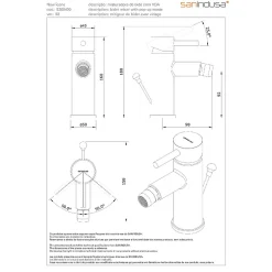 Robinet De Bidet|Sanindusa Mitigeur pour bidet à mousseur orientable Alfa New Icone chromé livré avec vidage à tirette