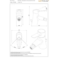 Robinet De Bidet|Sanindusa Mitigeur pour bidet à mousseur orientable Torus chromé livré avec 2 flexibles et son vidage à tirette