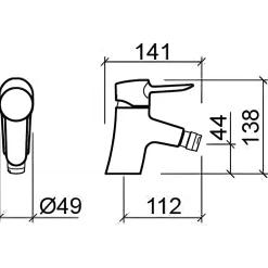 Sanindusa Mitigeur pour bidet à mousseur orientable Torus chromé