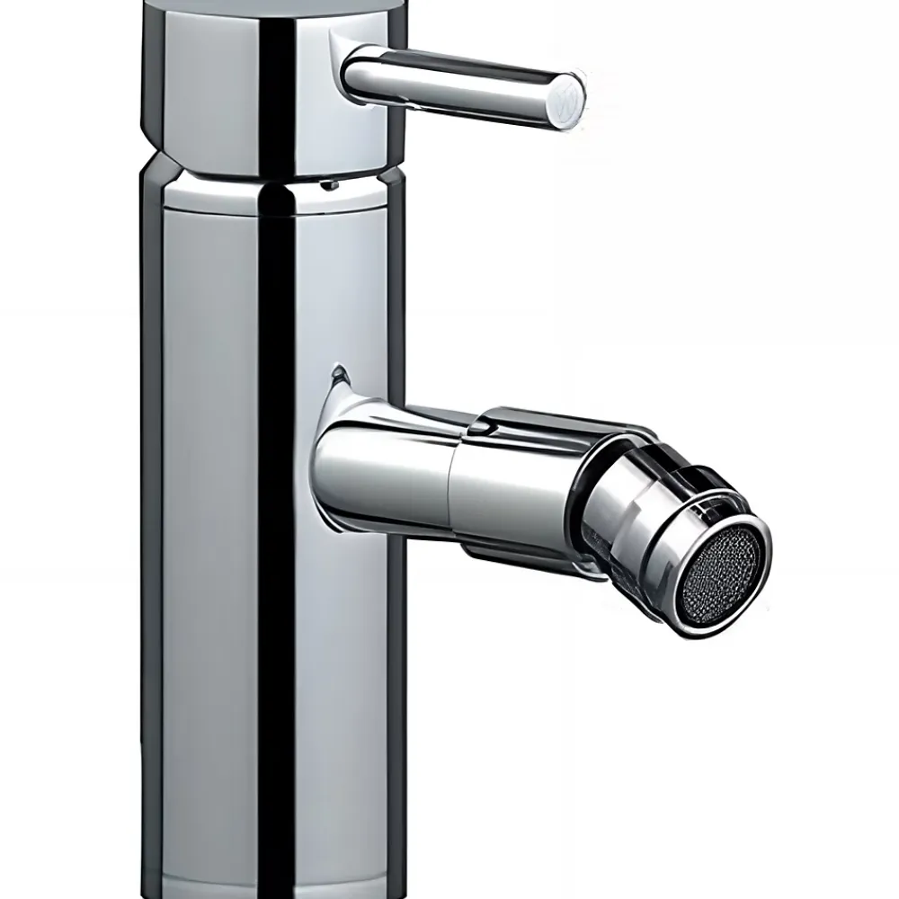 Sanindusa Mitigeur pour bidet bec contemporain mousseur Éco Tube chromé livré avec 2 flexibles