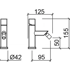 Sanindusa Mitigeur pour bidet bec contemporain mousseur orientable Single chromé livré avec 2 flexibles