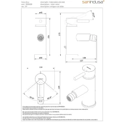Robinet De Bidet|Sanindusa Mitigeur pour bidet bec contemporain mousseur Éco orientable Éco Tube chromé livré avec 2 flexibles