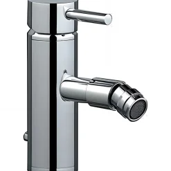 Sanindusa Mitigeur pour bidet bec contemporain Tube chromé livré avec 2 flexibles et son vidage à tirette