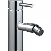 Robinet De Bidet|Sanindusa Mitigeur pour bidet bec contemporain Tube chromé livré avec 2 flexibles