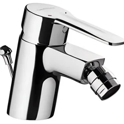 Robinet De Bidet|Sanindusa Mitigeur pour bidet mousseur orientable Alfa Start chromé livré avec 2 flexibles et son vidage à tirette