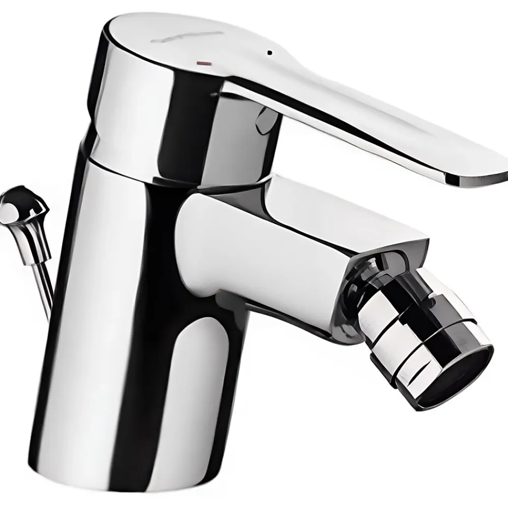 Robinet De Bidet|Sanindusa Mitigeur pour bidet mousseur orientable Alfa Start chromé livré avec 2 flexibles et son vidage à tirette