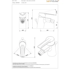 Robinet De Bidet|Sanindusa Mitigeur pour bidet mousseur orientable Alfa Start chromé livré avec 2 flexibles et son vidage à tirette