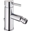 Robinet De Bidet|Sanindusa Mitigeur pour bidet mousseur orientable Icone chromé livré avec fixation 2 flexibles et son vidage à tirette