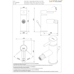 Robinet De Bidet|Sanindusa Mitigeur pour bidet mousseur orientable Icone chromé livré avec fixation 2 flexibles et son vidage à tirette