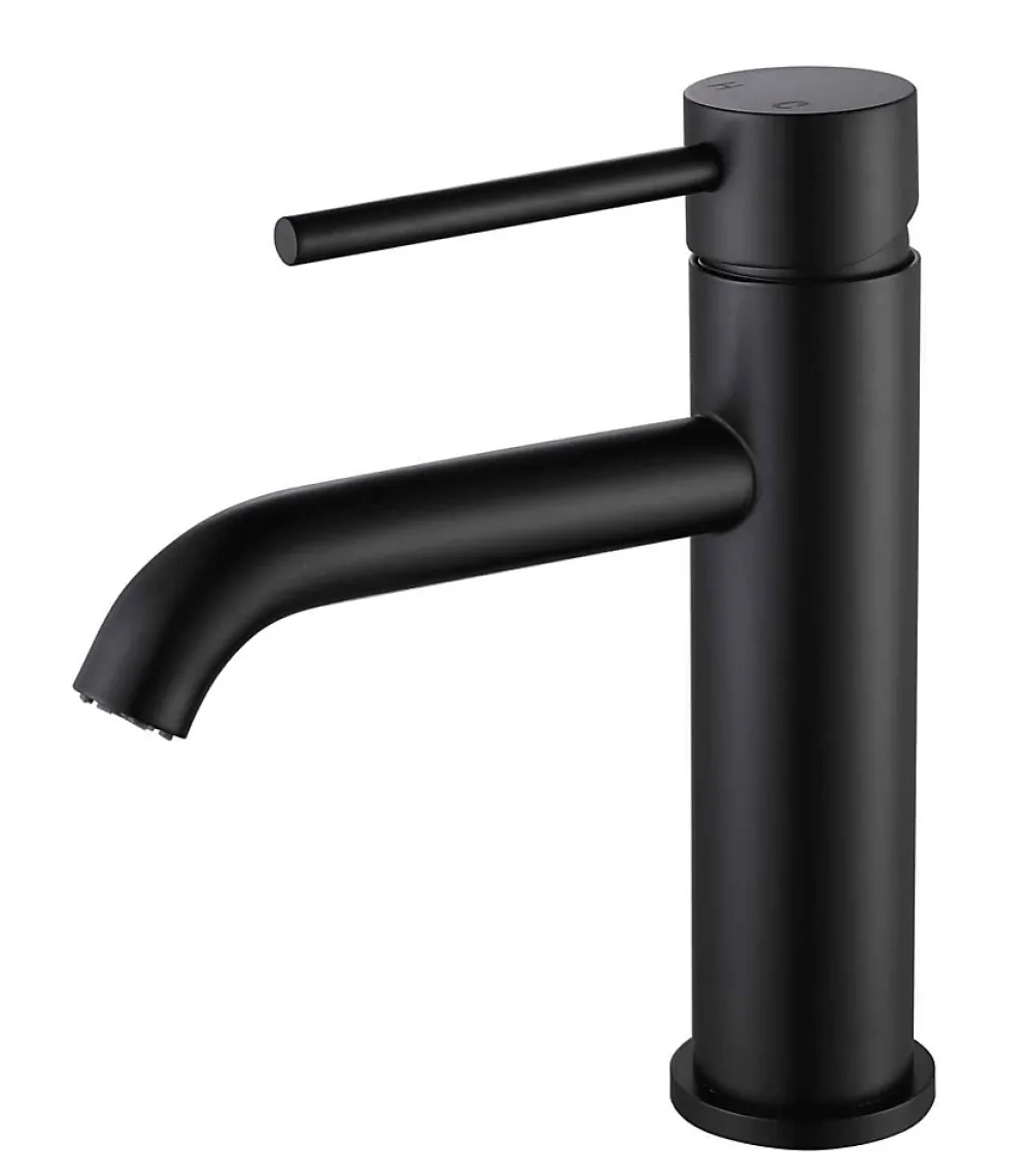 Robinet Lavabo Et Vasque|Luxury Bain Mitigeur, robinet de lavabo pour salle de bain rond design et moderne (Noir) LuxuryBain