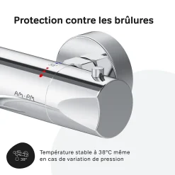 Am.Pm Europe Mitigeur thermostatique bain/douche Robinet salle de bain, Chromé FTA50000 Hit AM.PM
