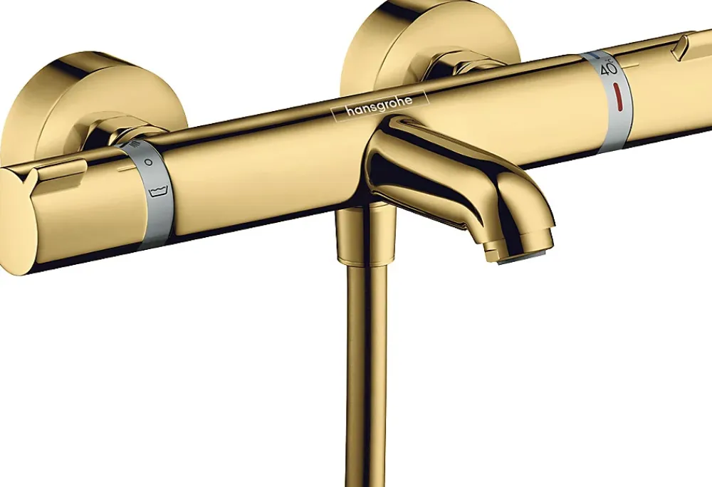 Robinet De Douche|Hansgrohe Mitigeur thermostatique bain/douche doré poli, Ecostat Comfort