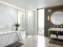 Robinet De Douche|Hansgrohe Mitigeur thermostatique bain/douche doré poli, Ecostat Comfort