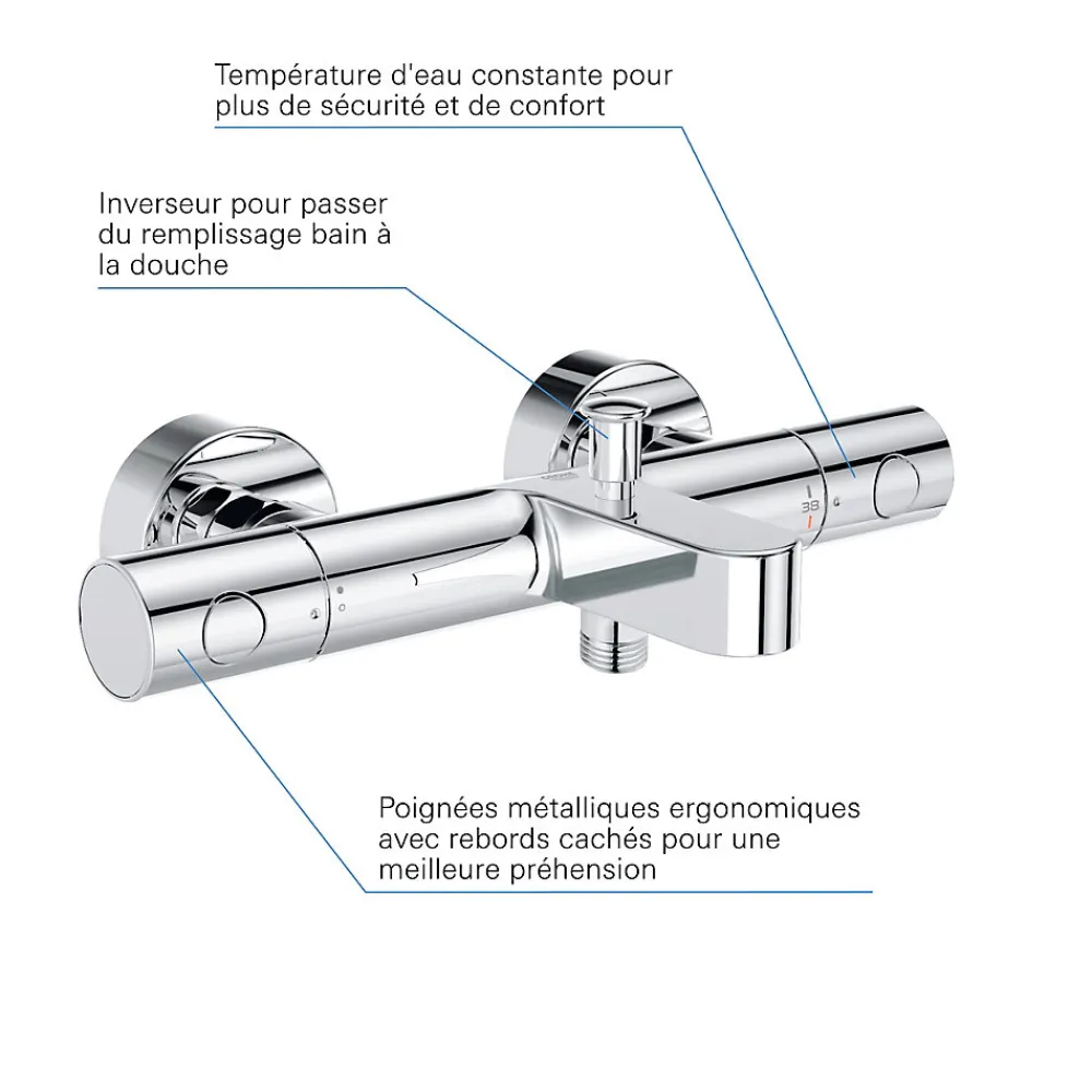 Grohe Mitigeur thermostatique Bain / Douche 1/2 Precision Get
